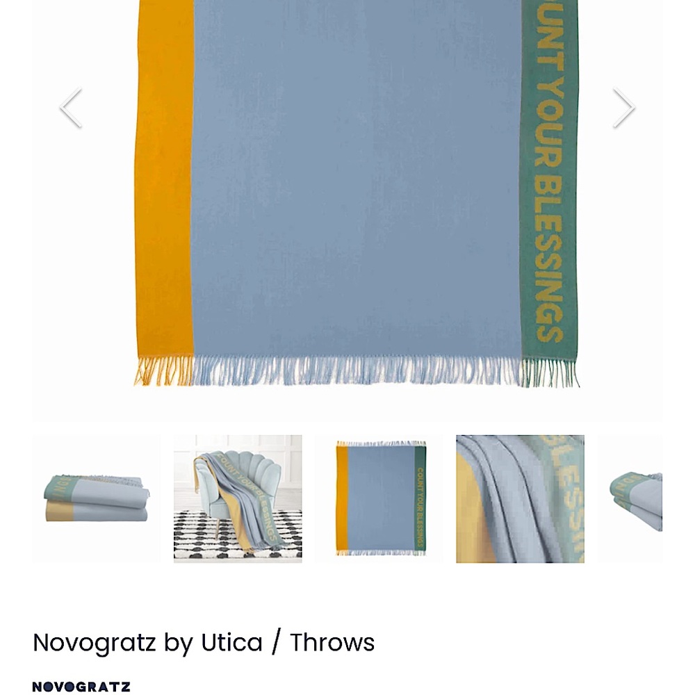 NOVOGRATZ Throw Blanket “Count Your Blessings”